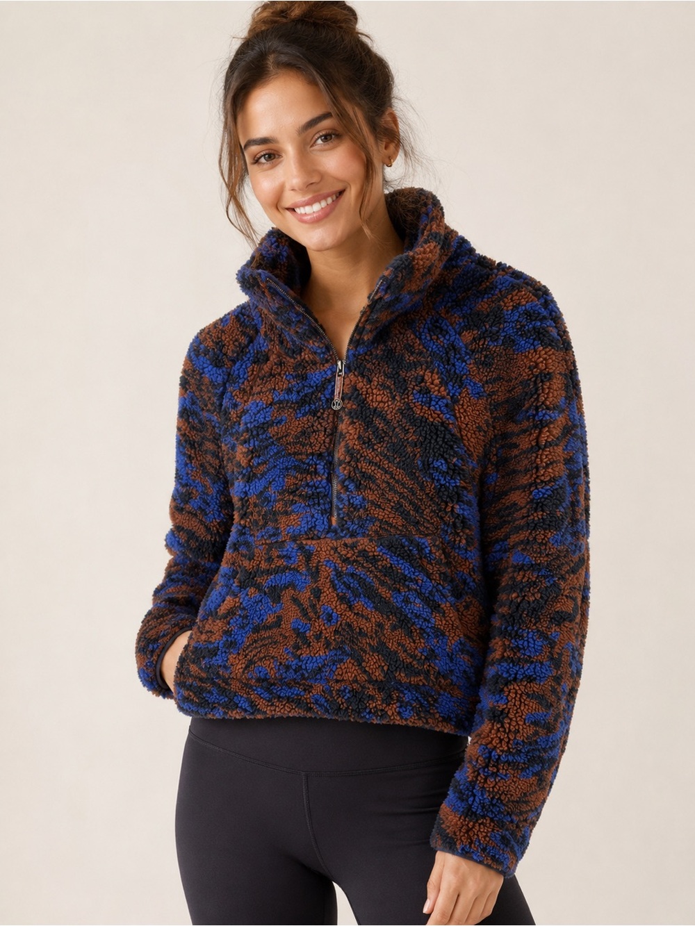 Lululemon Scuba Oversized Fleece Funnel Neck Jacquard Pullover